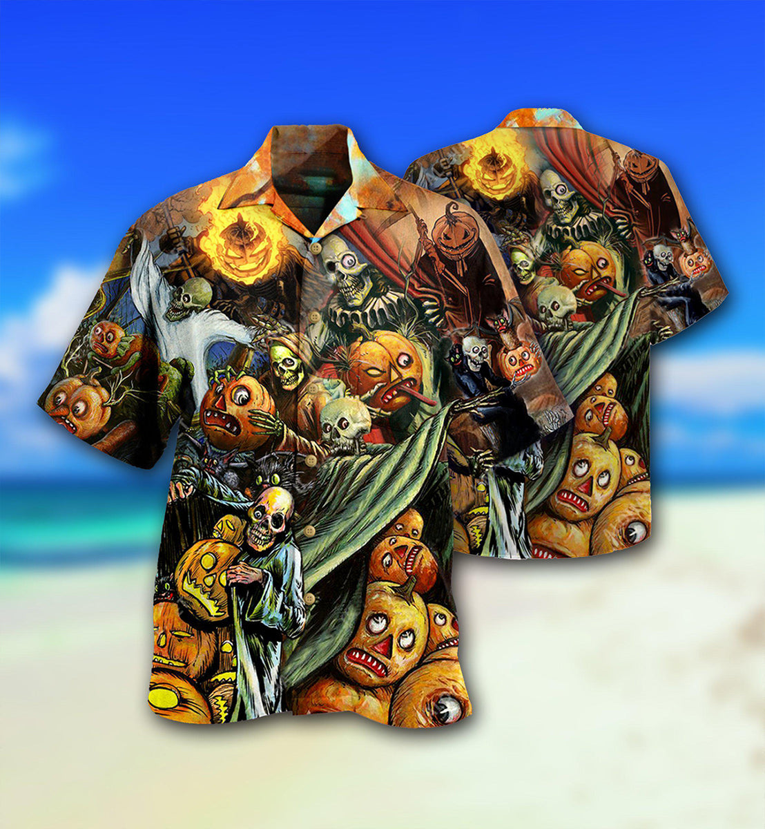 Halloween Pumpkin Scary - Hawaiian Shirt - Reefox