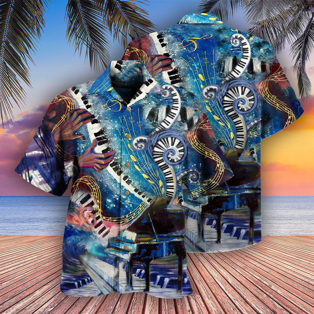 Piano Music Happiness Is Playing My Piano - Hawaiian Shirt - Reefox