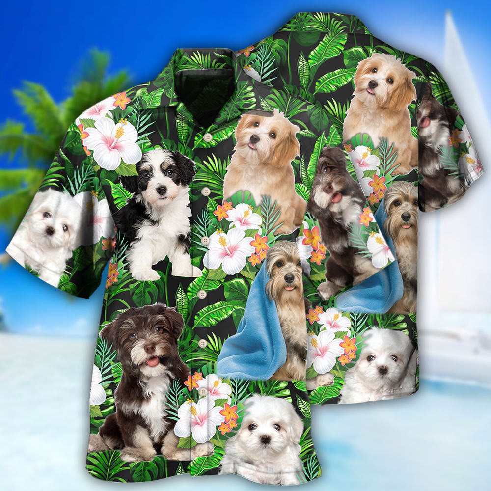 Havanese Dog Tropical Leaf Floral So Cute - Hawaiian Shirt - Reefox
