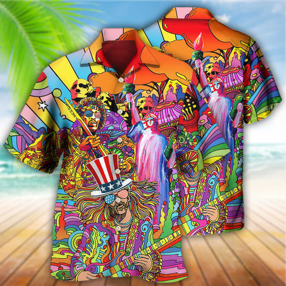 Hippie Independence Day America Cool - Hawaiian Shirt - Reefox