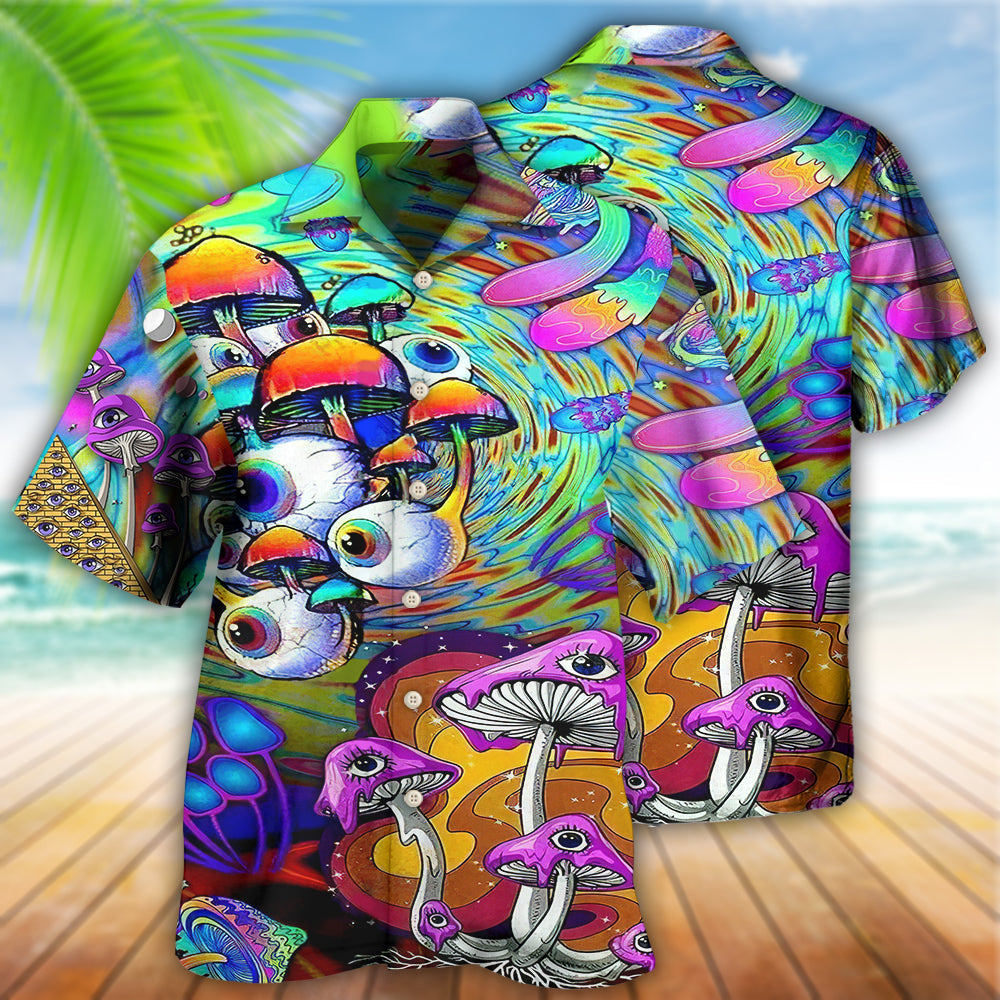 Hippie Mushroom Eyes Color Style - Hawaiian Shirt - Reefox