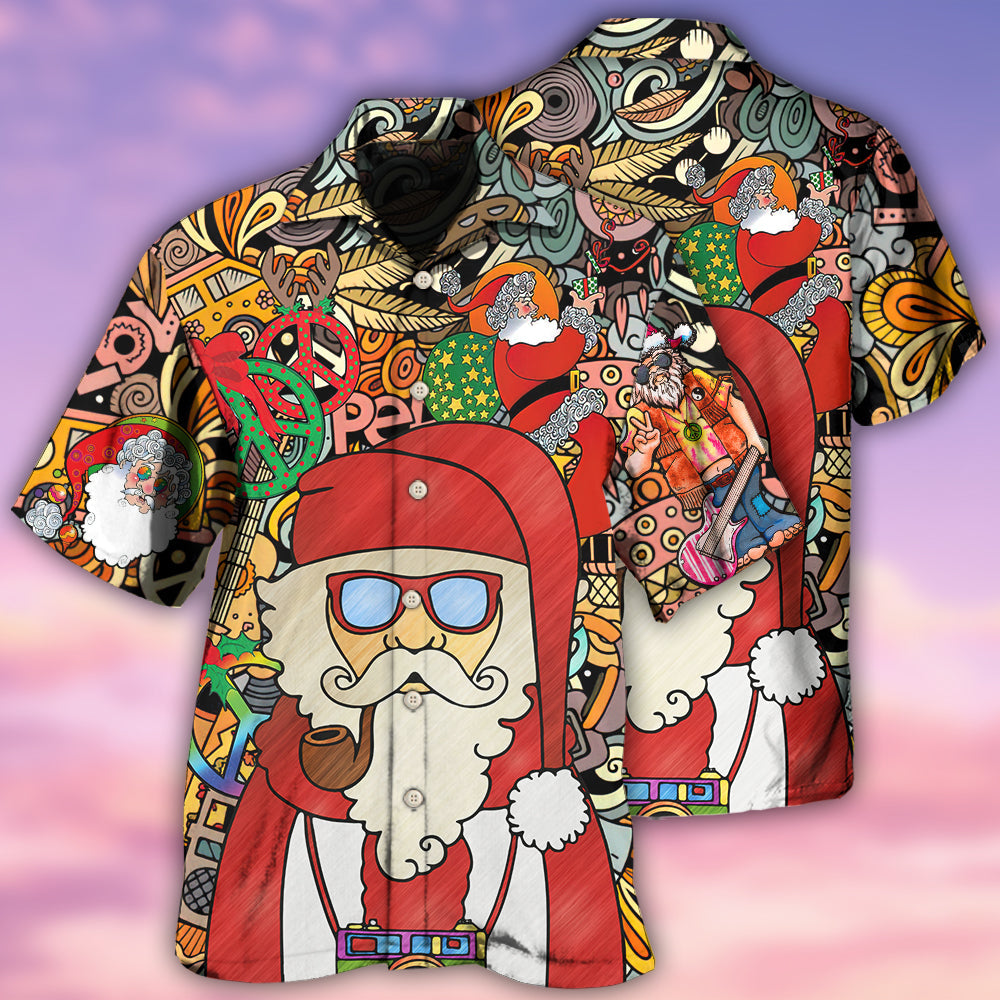 Hippie Santa Claus Merry Christmas - Hawaiian Shirt - Reefox