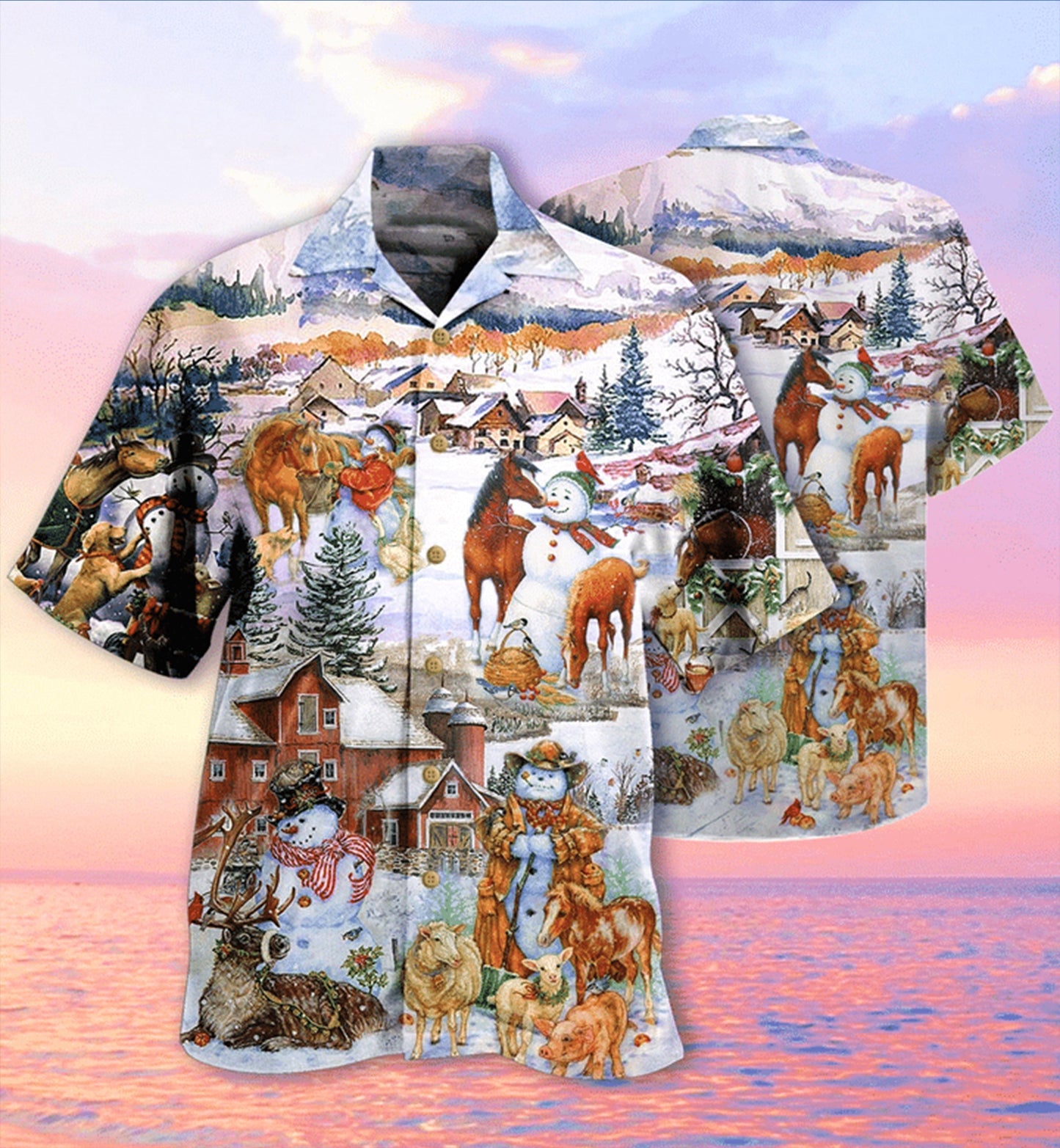 Horse Christmas Love Horse And Farm - Hawaiian Shirt - Reefox