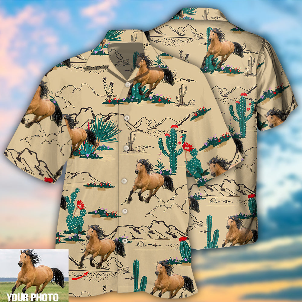 Horse Desert Custom Photo - Hawaiian shirt - Reefox