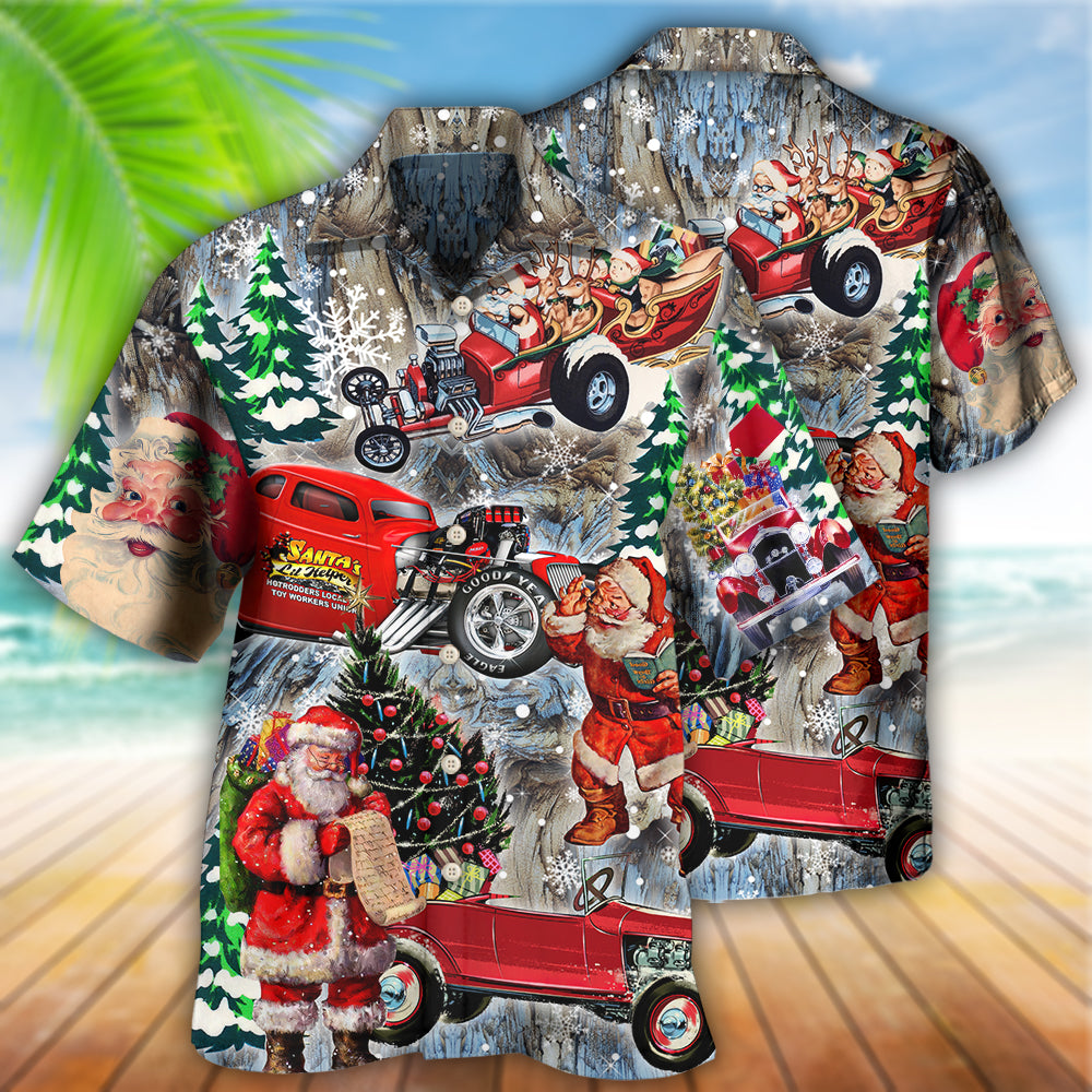 Hot Rod Merry Christmas Funny - Hawaiian Shirt - Reefox
