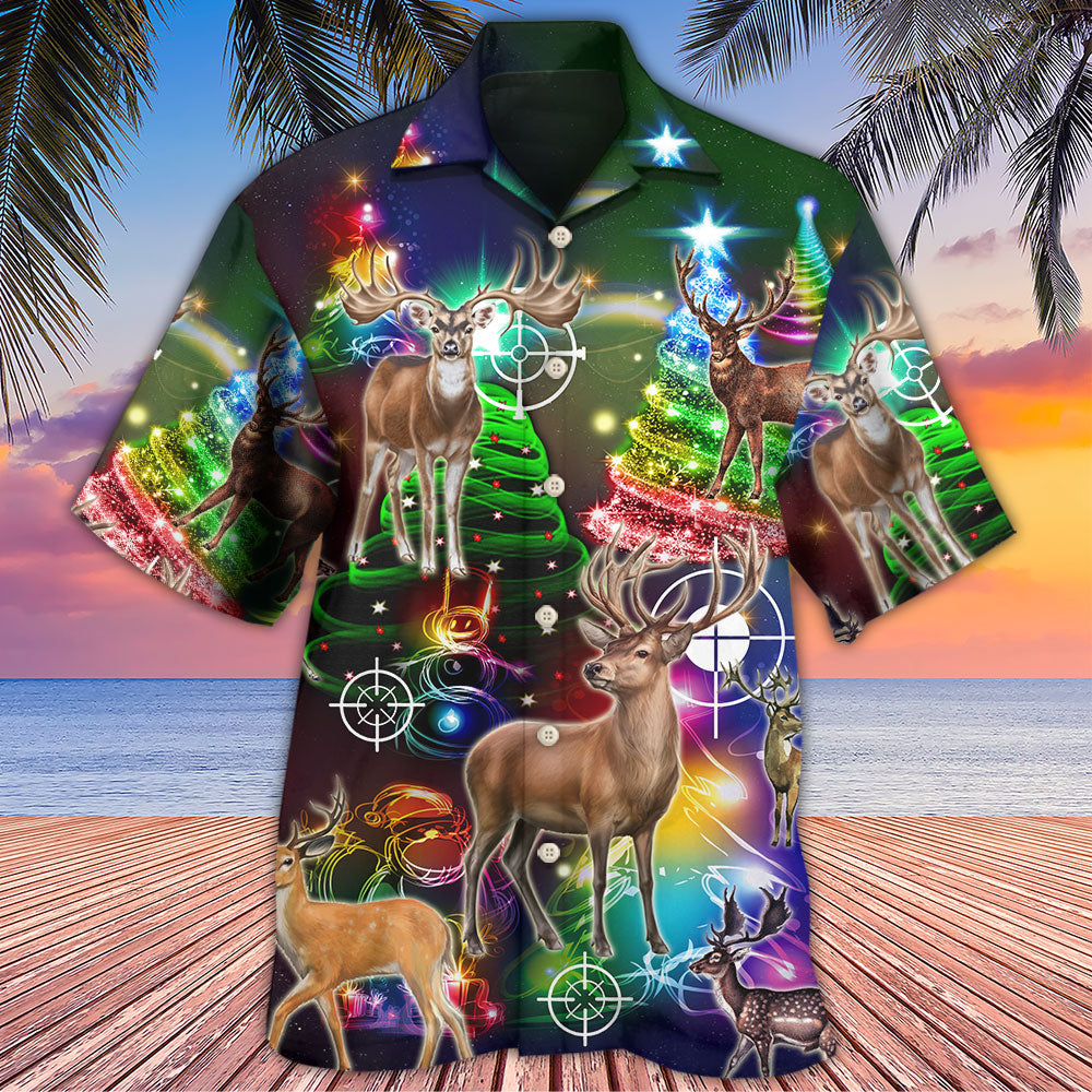 Hunting Deer Lover Amazing Merry Christmas - Hawaiian Shirt - Reefox