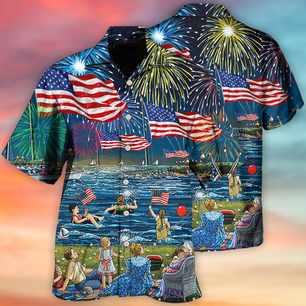 America Independence Day Fun Day - Hawaiian Shirt - Reefox