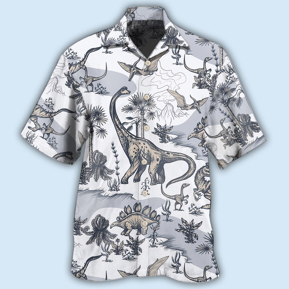 Dinosaur Jurassic Dinosaur Art Style - Hawaiian Shirt - Reefox