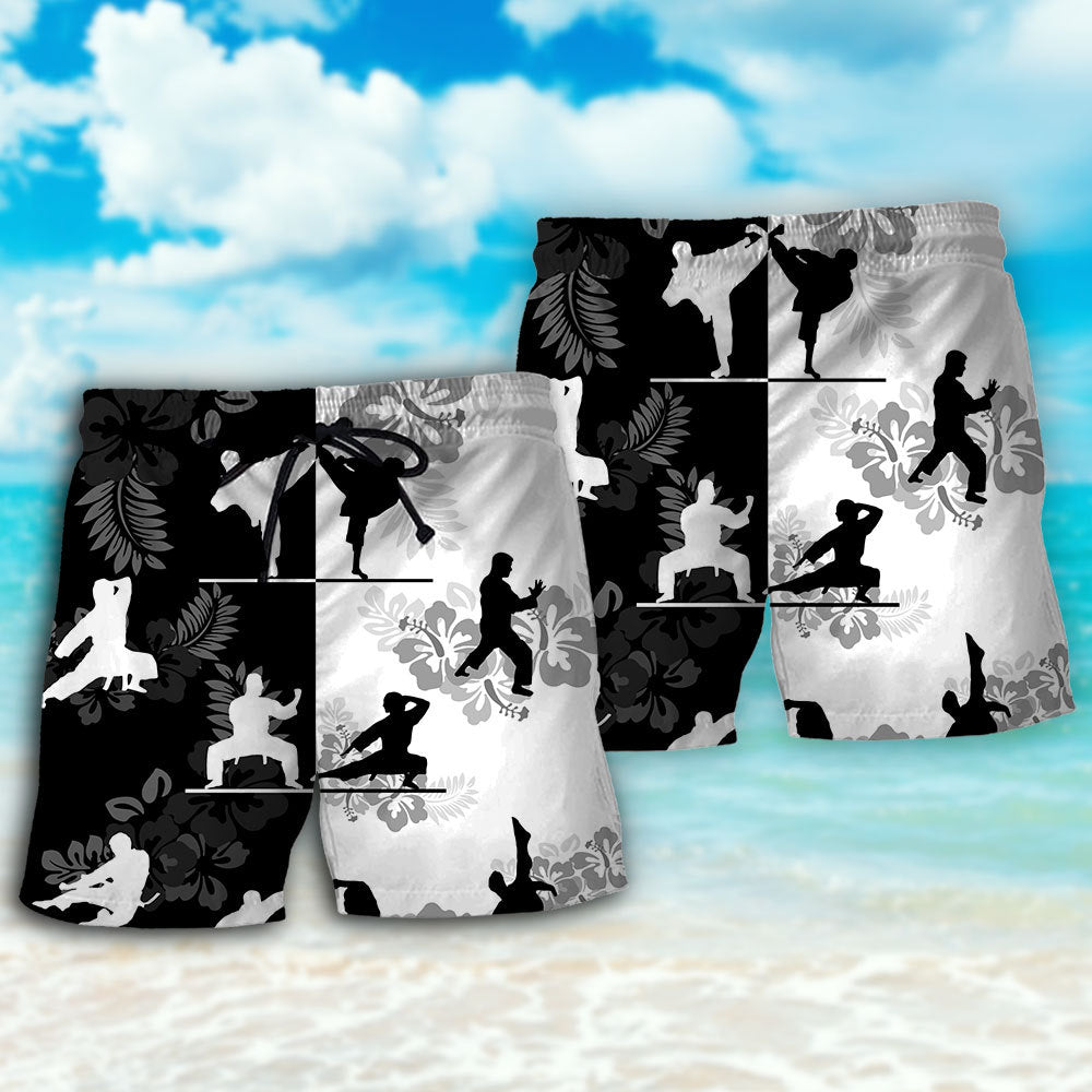 Karate Make Me Strong Tropical Floral - Beach Short Reefox - Owls Matrix LTD