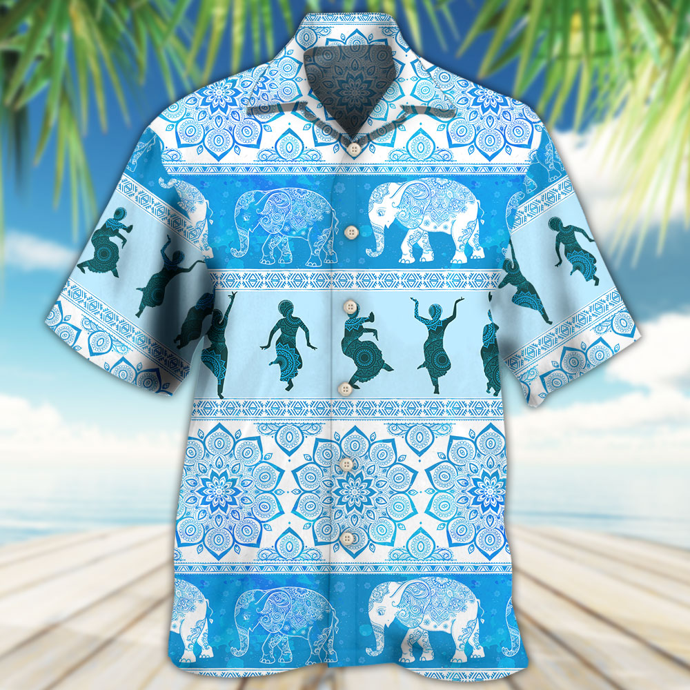 Kathak Elephant Pattern - Hawaiian Shirt - Reefox