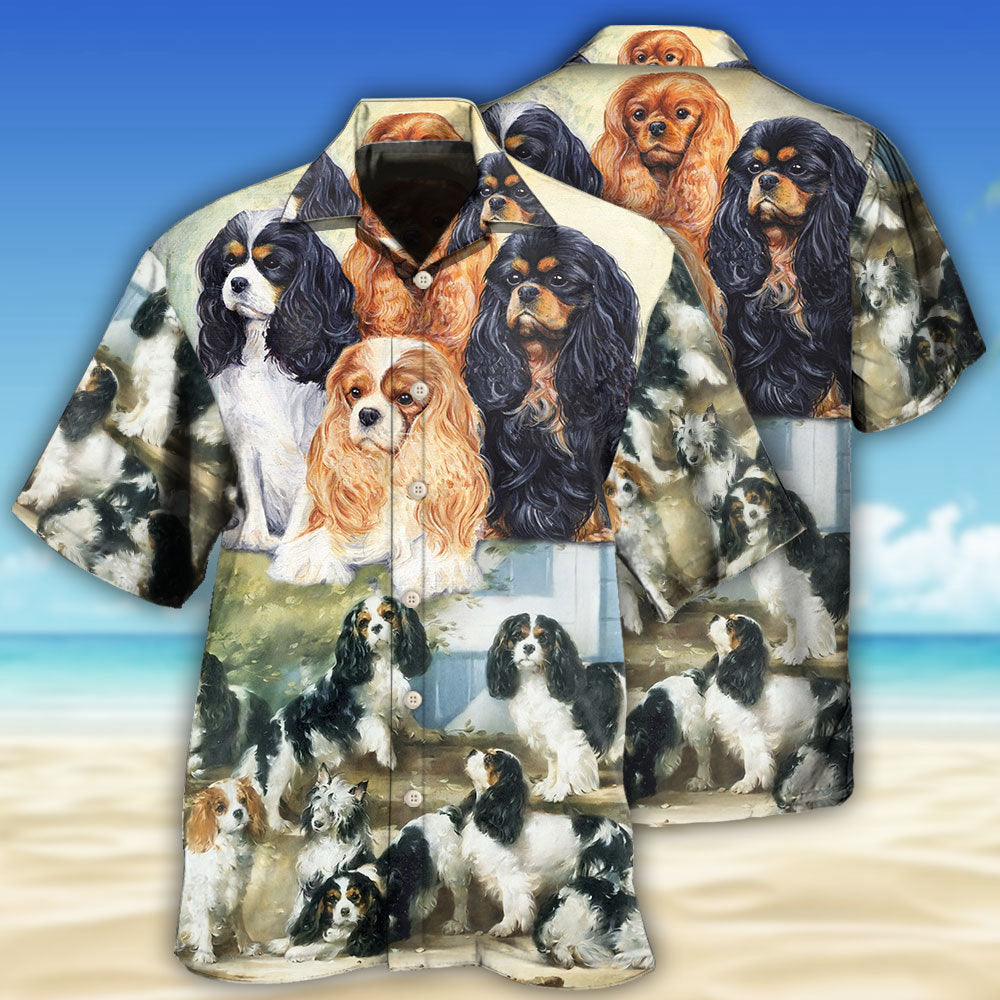 Cavalier King Charles Spaniel Dog Painting Art Lover - Hawaiian Shirt - Reefox