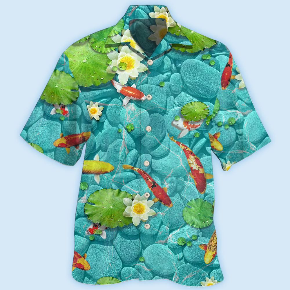 Fish Beautiful Koi Fish With Landscape - Hawaiian Shirt - Reefox