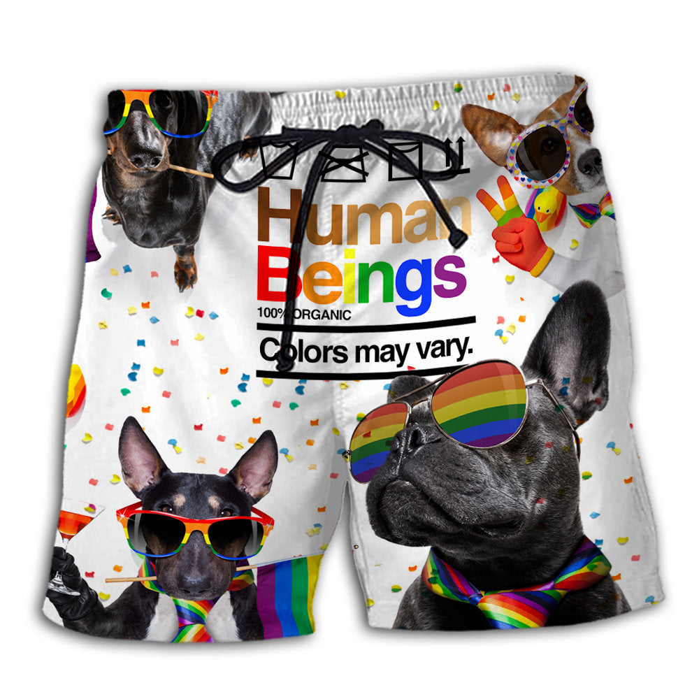 Beach Short / Adults / S LGBT Pride French Bulldog - Beach Short Reefox - Owls Matrix LTD