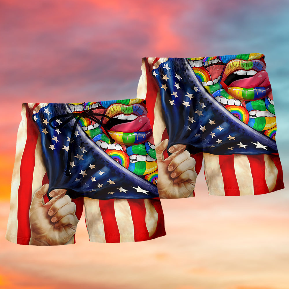 LGBT Lip Love Style - Beach Short Reefox - Owls Matrix LTD