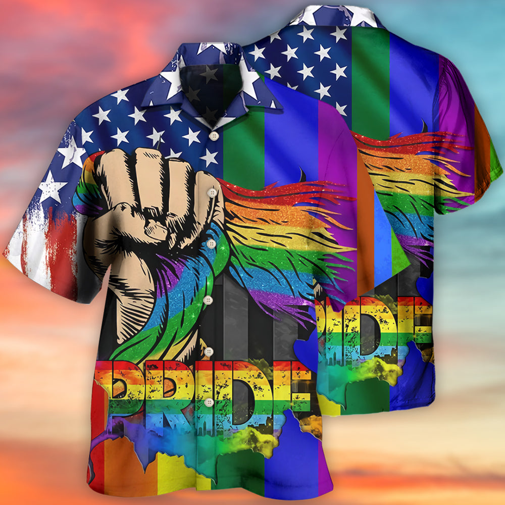 LGBT Hand Love Is Love - Hawaiian Shirt - Reefox