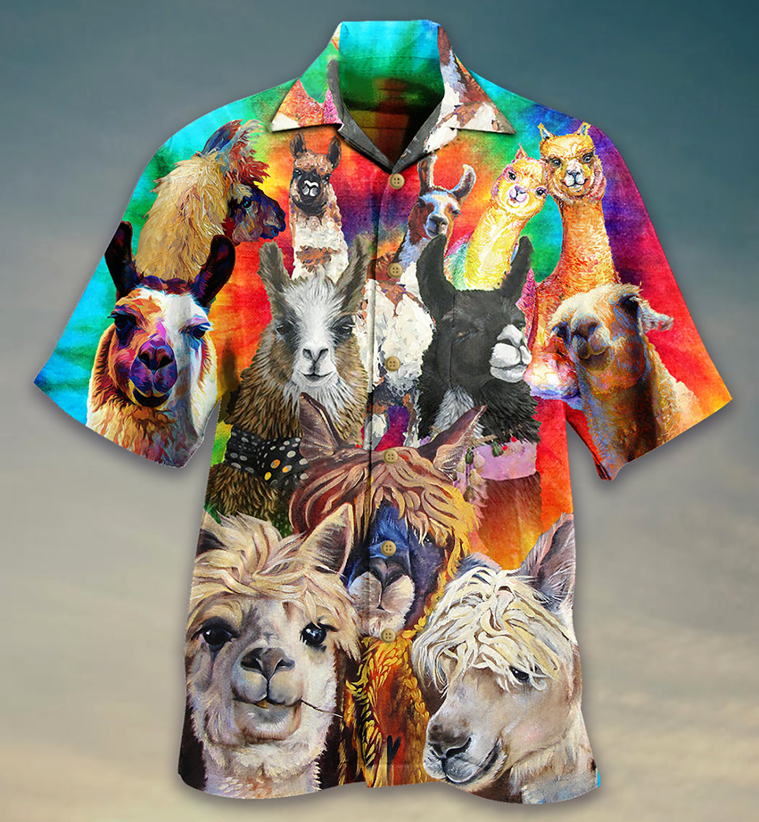 Lama Smile Happy Life - Hawaiian Shirt - Reefox