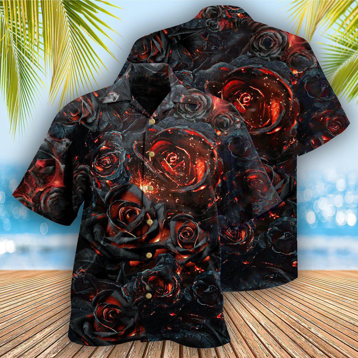 Rose Flowers Life Is Like Burning Rose - Hawaiian Shirt - Reefox