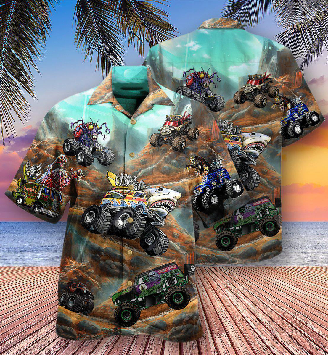 Monster Truck Mountain Monster Play - Hawaiian Shirt - Reefox