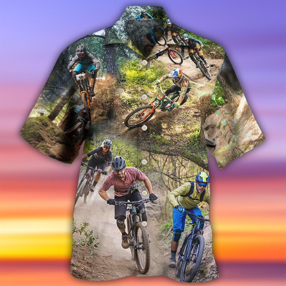 Bike Mountain Biking Cool Road - Hawaiian Shirt - Reefox