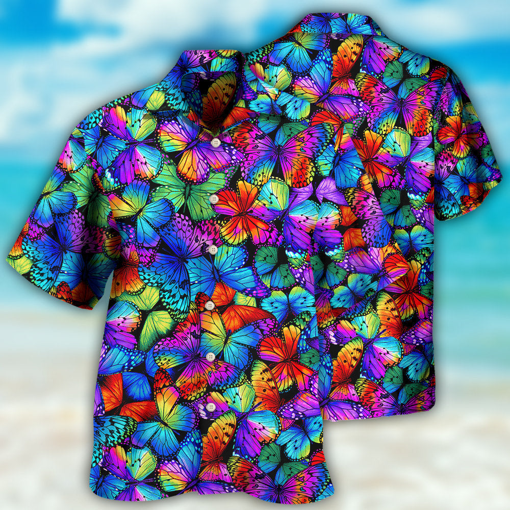 Butterfly Multi Bright Butterflies - Hawaiian Shirt - Reefox