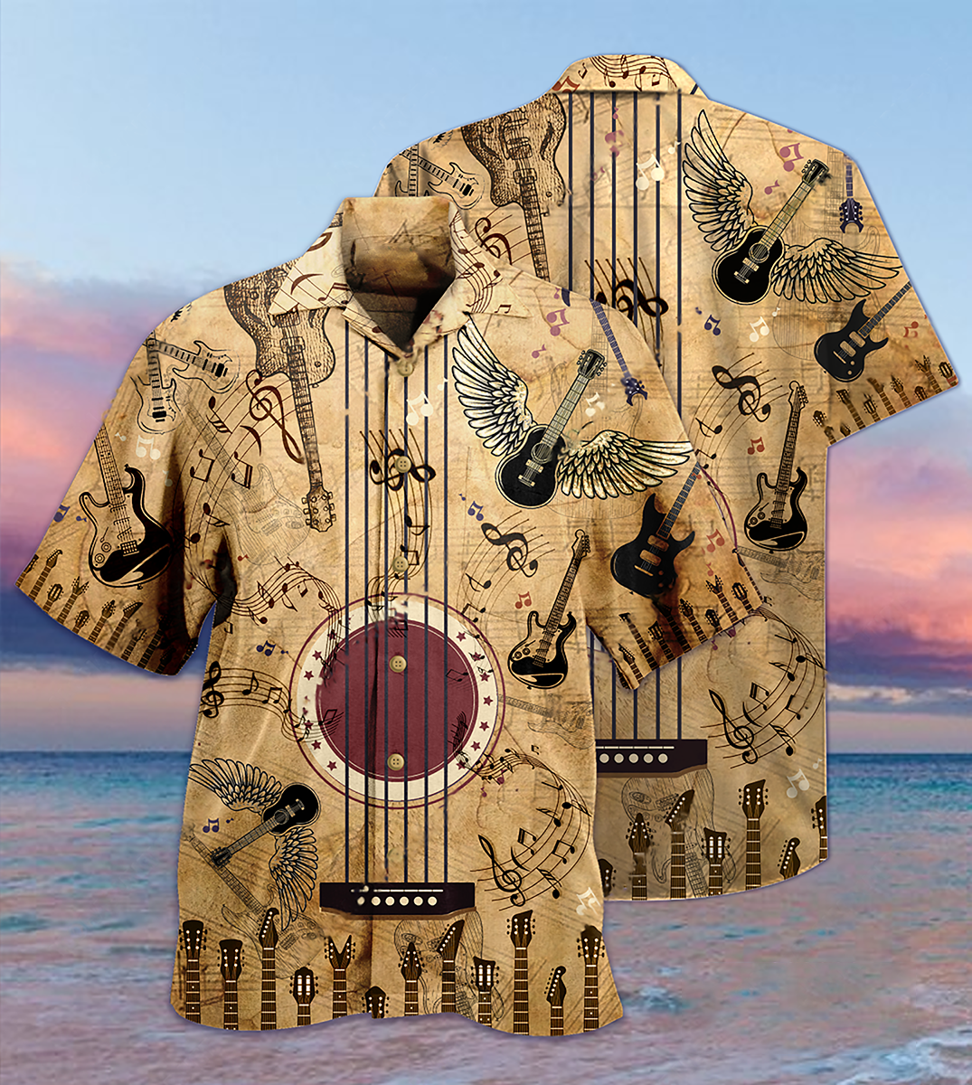 Guitar Music Amazing Guitar Vintage - Hawaiian Shirt - Reefox