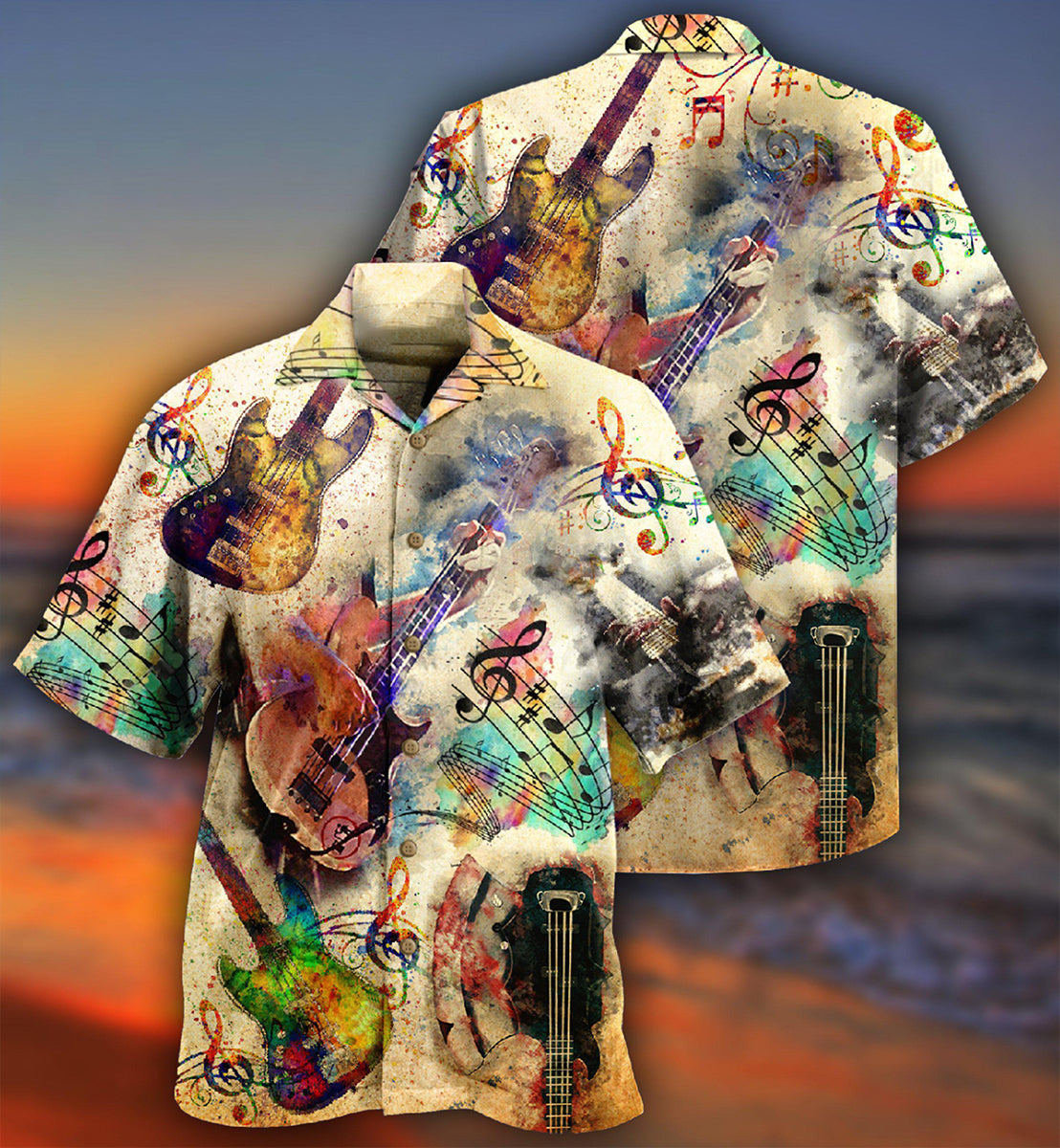 Guitar Music Bass Its Like Guitar But Way Cooler Bass Guitar - Hawaiian Shirt - Reefox