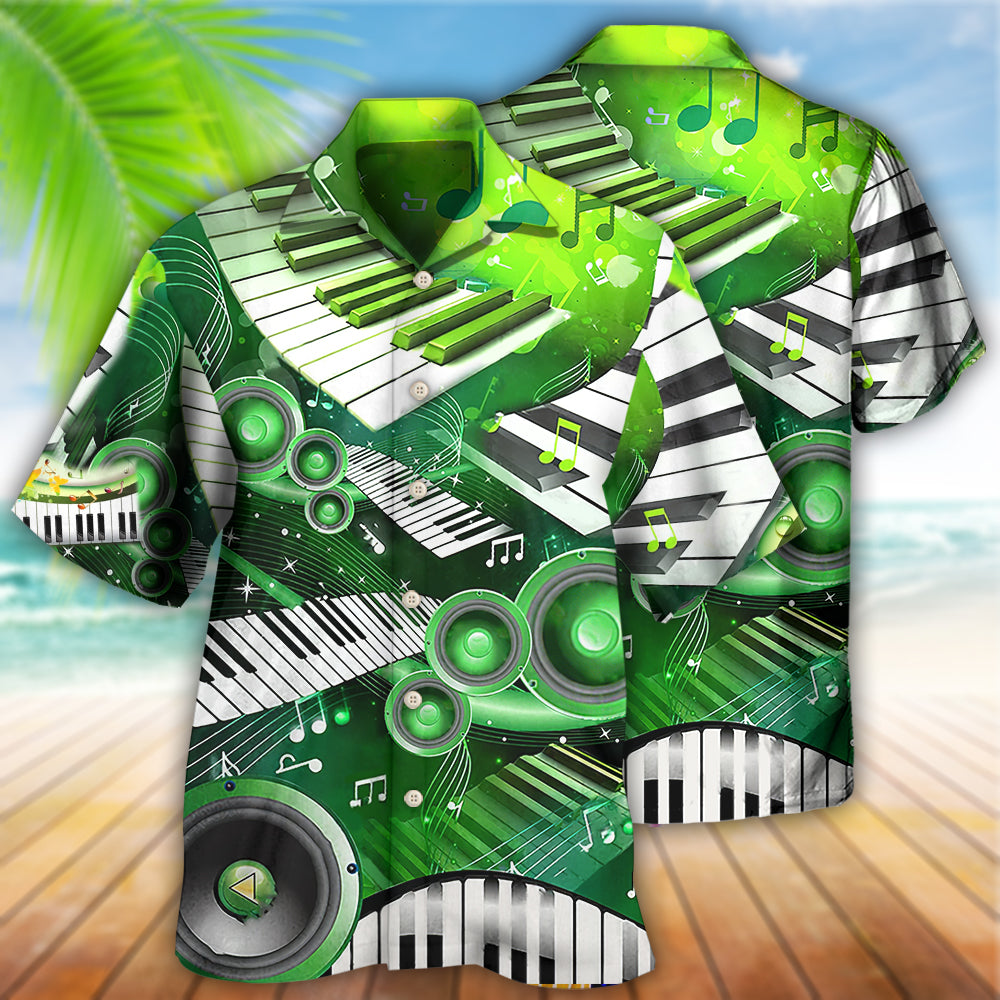 Piano Music Love Green Style - Hawaiian Shirt - Reefox