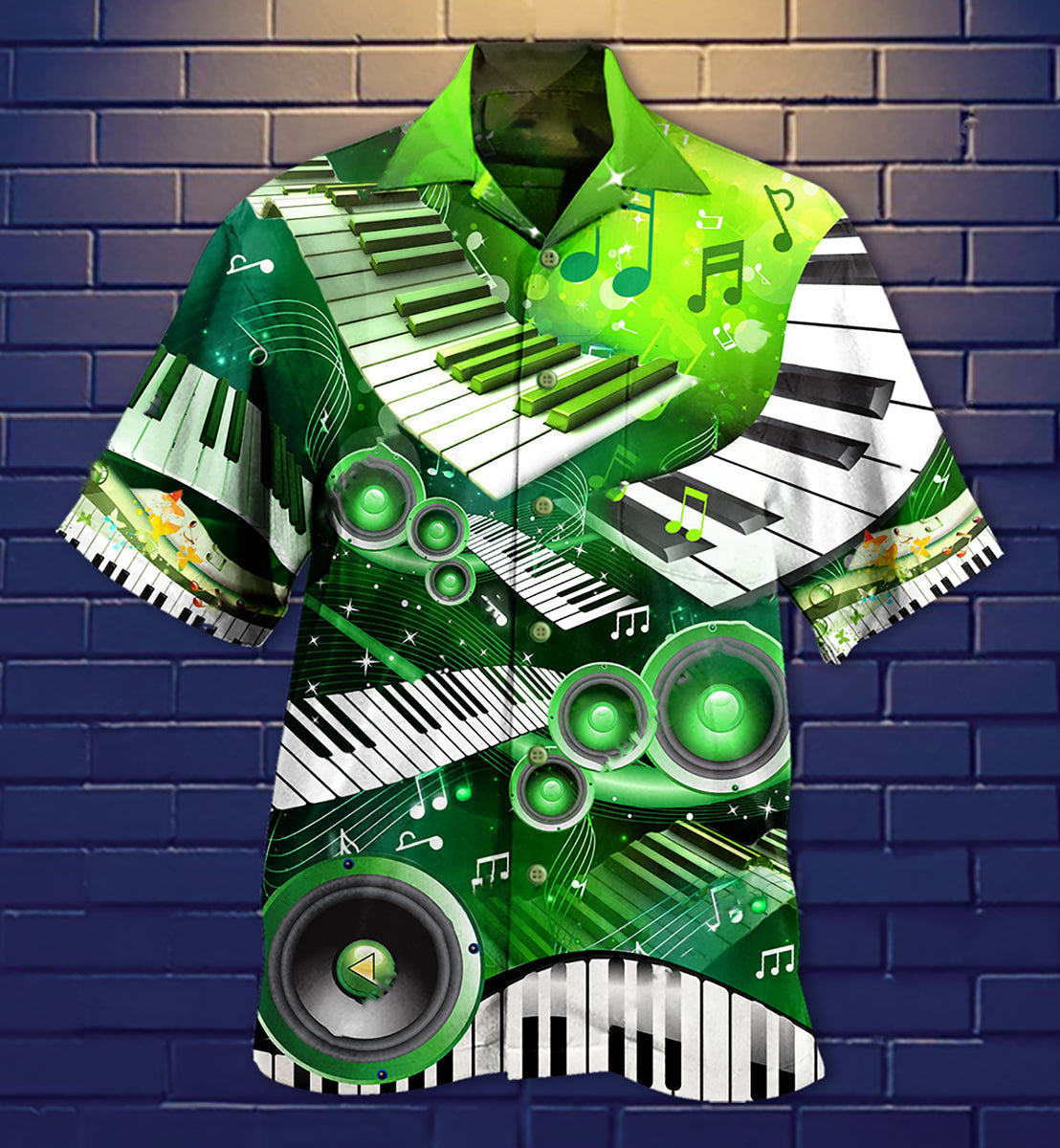 Piano Music Love Green Style - Hawaiian Shirt - Reefox