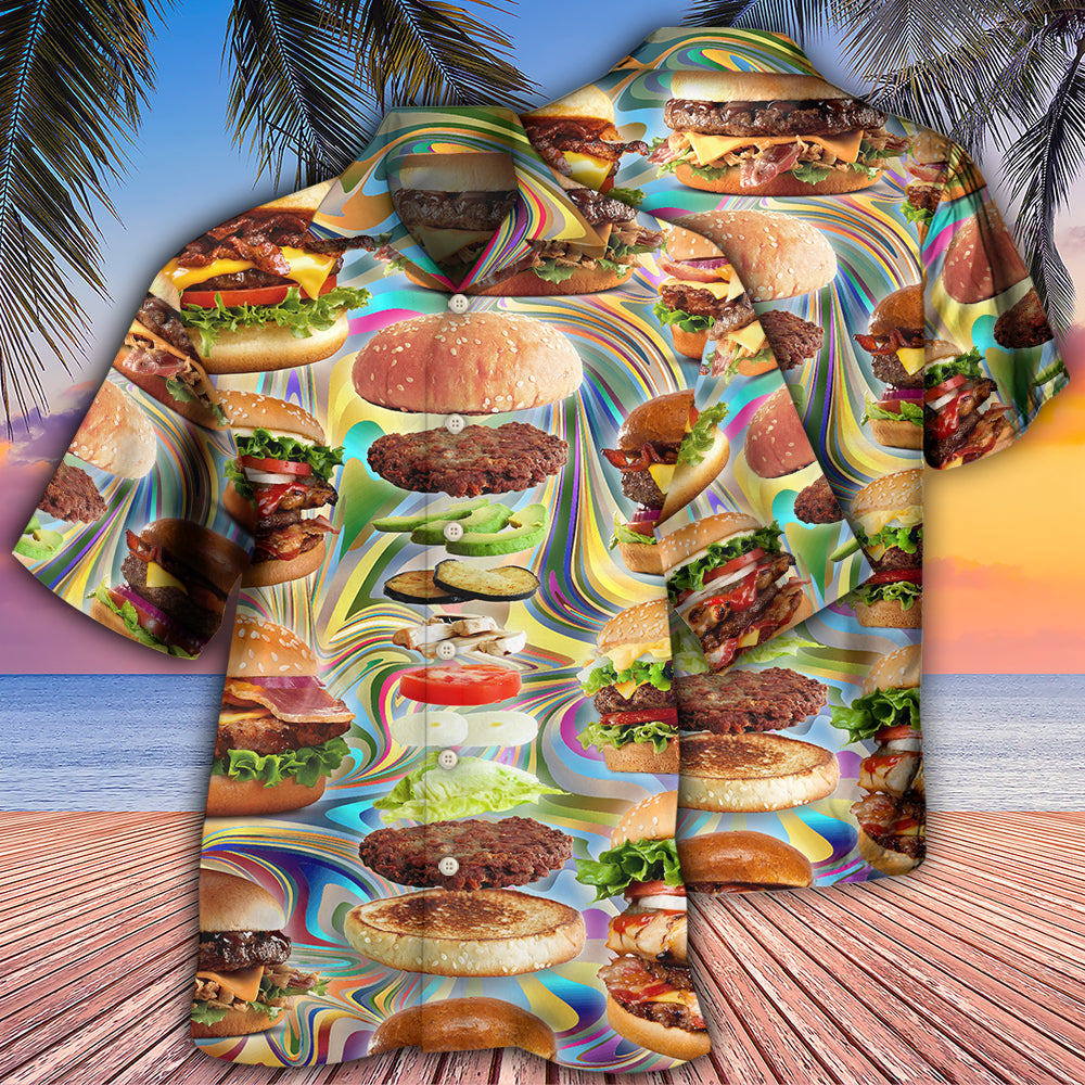 Food Lover My Love Is For Hamburger - Hawaiian Shirt - Reefox