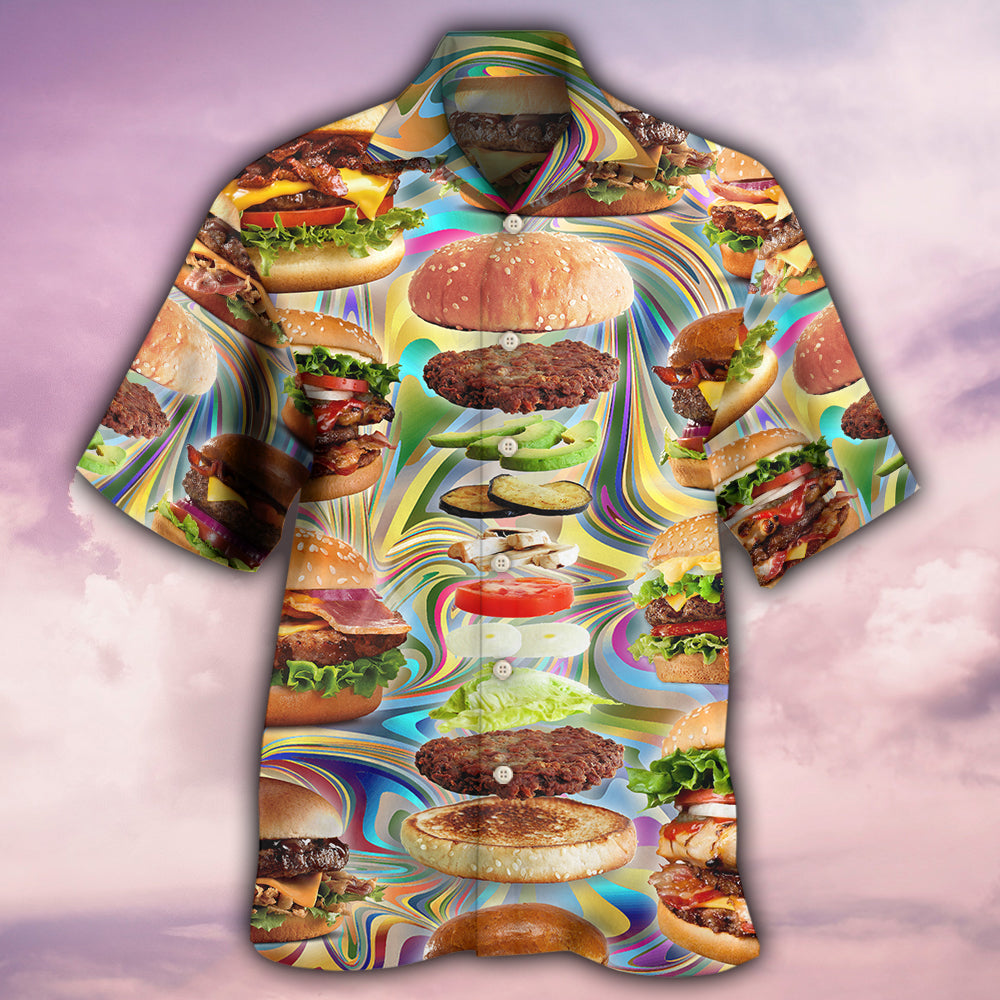 Food Lover My Love Is For Hamburger - Hawaiian Shirt - Reefox