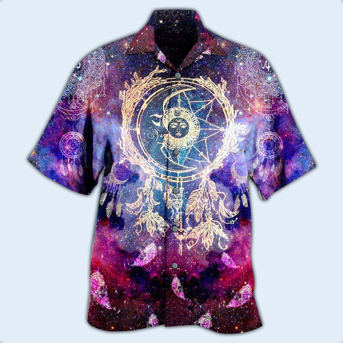 Native Dreamcatcher Moon Smile Mysterious Galaxy - Hawaiian Shirt - Reefox