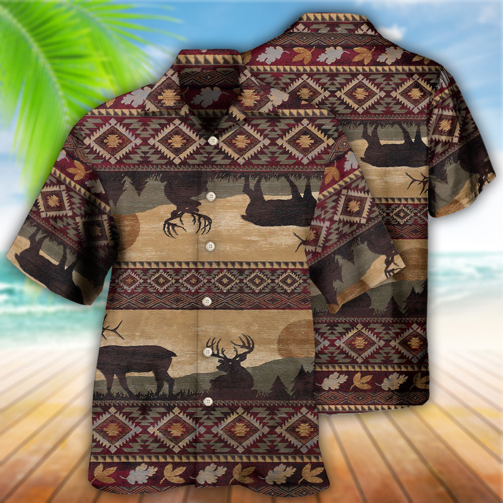 Native Style Love Peace Moose - Hawaiian Shirt - Reefox