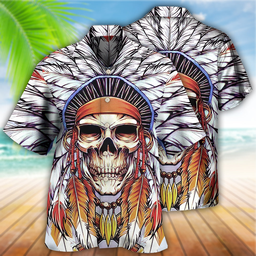 Native Style Love Peace Skull - Hawaiian Shirt - Reefox