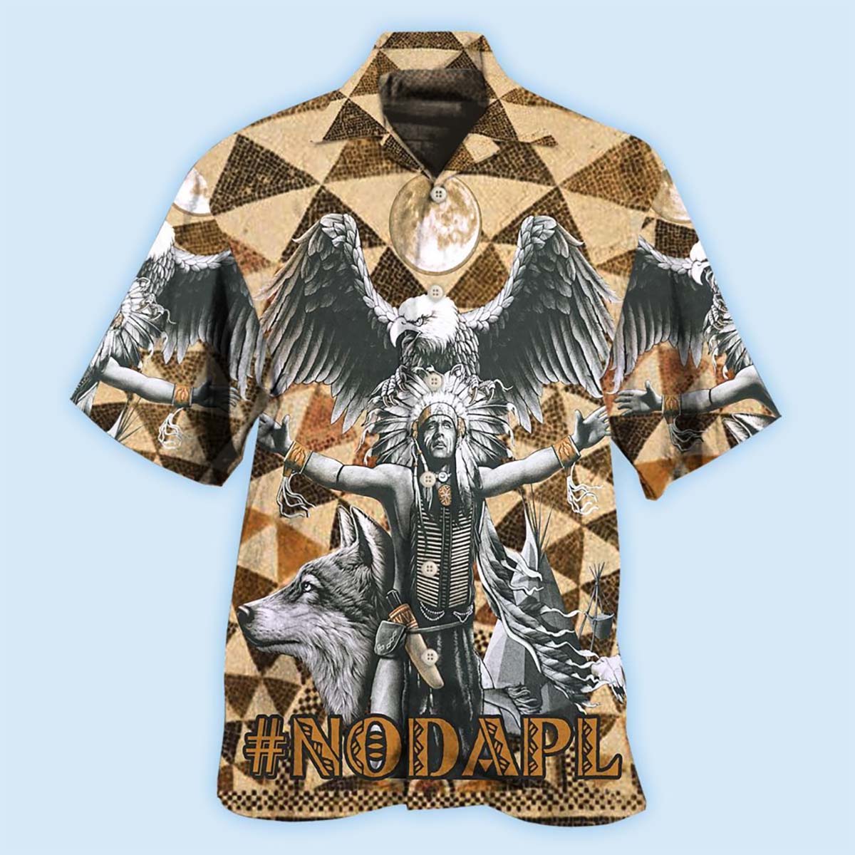 Native American Man And Eagle Strong - Hawaiian Shirt - Reefox