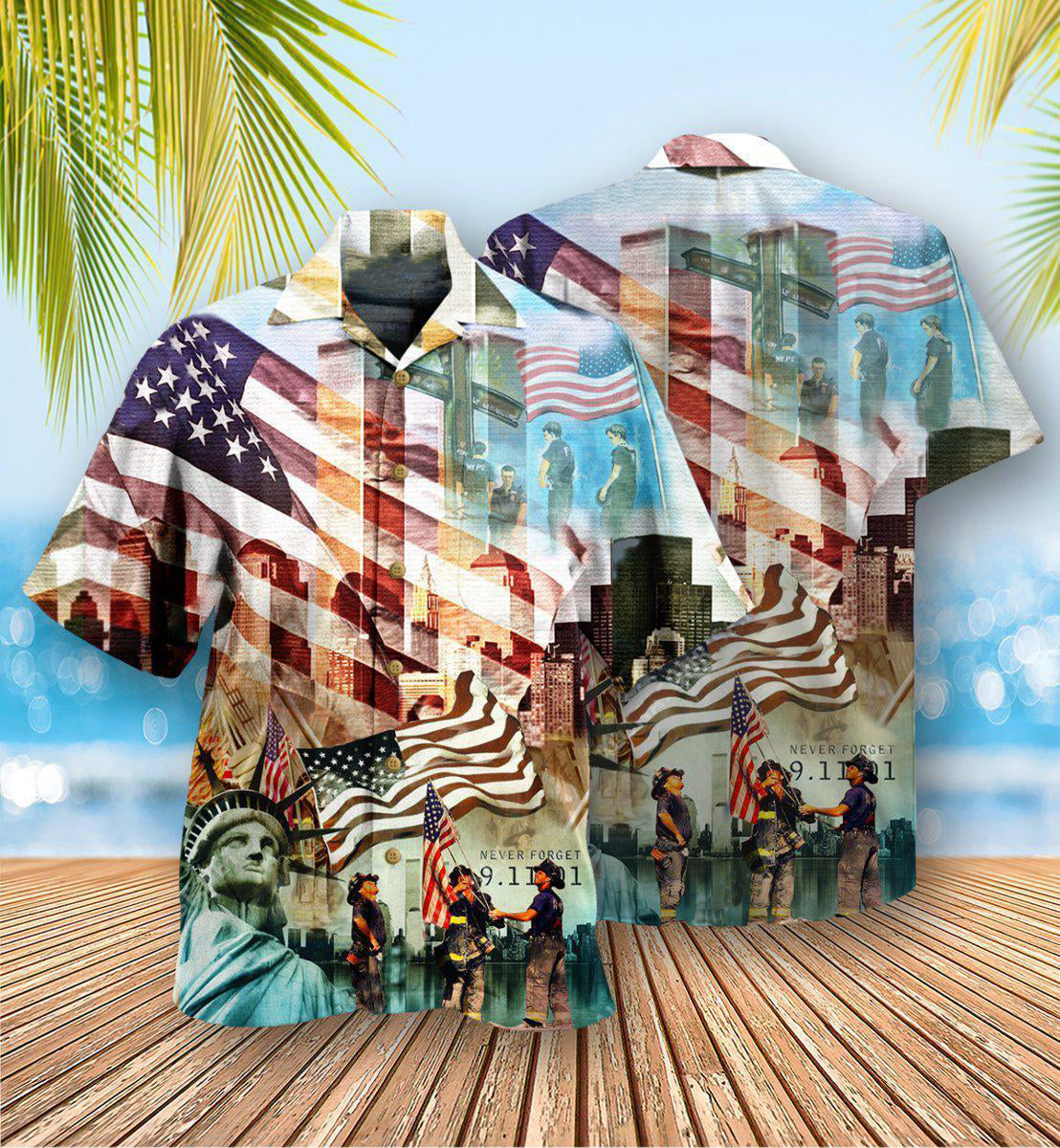 America Never Forgotten Tower Challenge Statue of Liberty - Hawaiian Shirt - Reefox