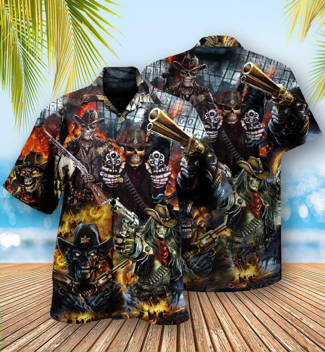 Skull No Guts No Glory Dark - Hawaiian Shirt - Reefox