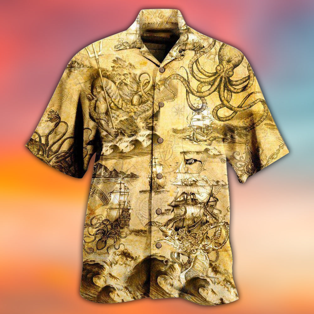 Octopus Amazing And Sail Retro - Hawaiian Shirt - Reefox