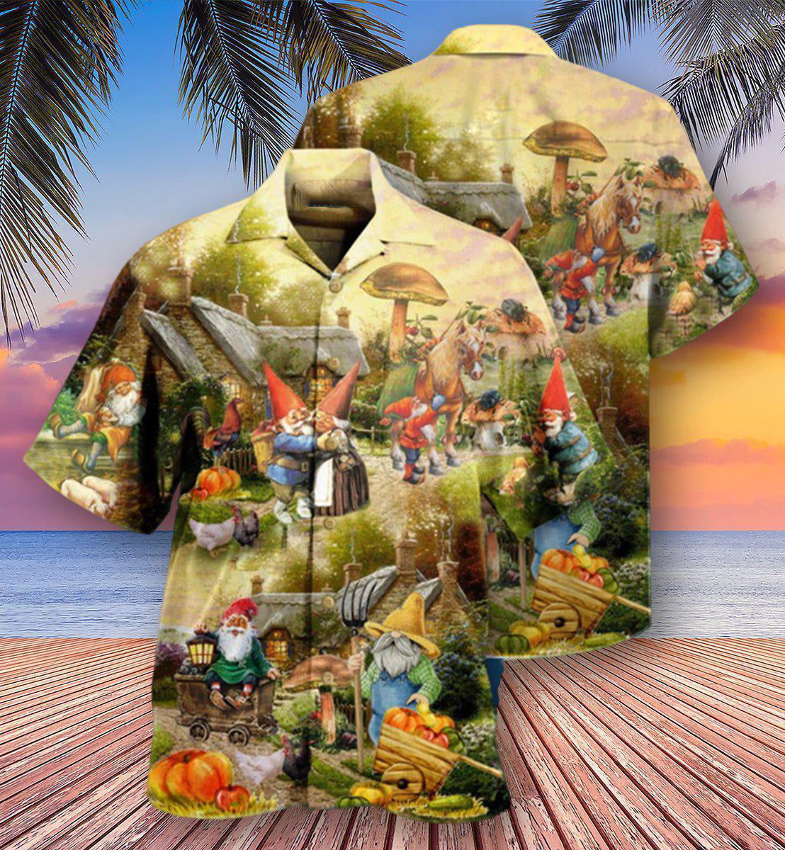 Gnome Farmer Oh Gnomes - Hawaiian Shirt - Reefox