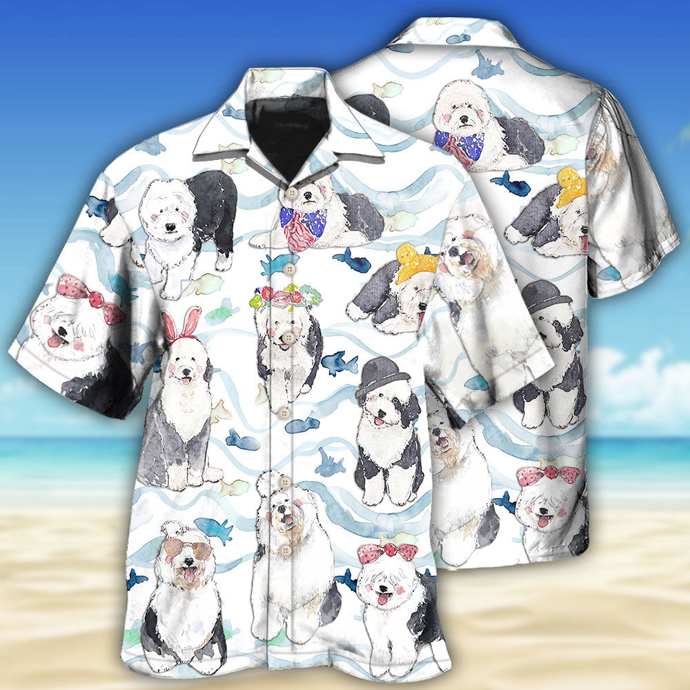 Old English Sheepdog Dog So Cute Art - Hawaiian Shirt - Reefox