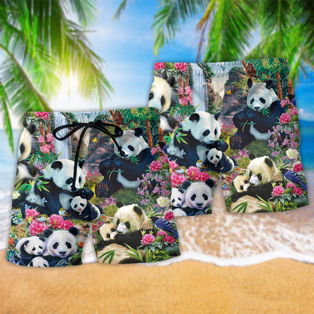 Panda Keep Calm And Hug A Panda Flower - Beach Short Reefox - Owls Matrix LTD