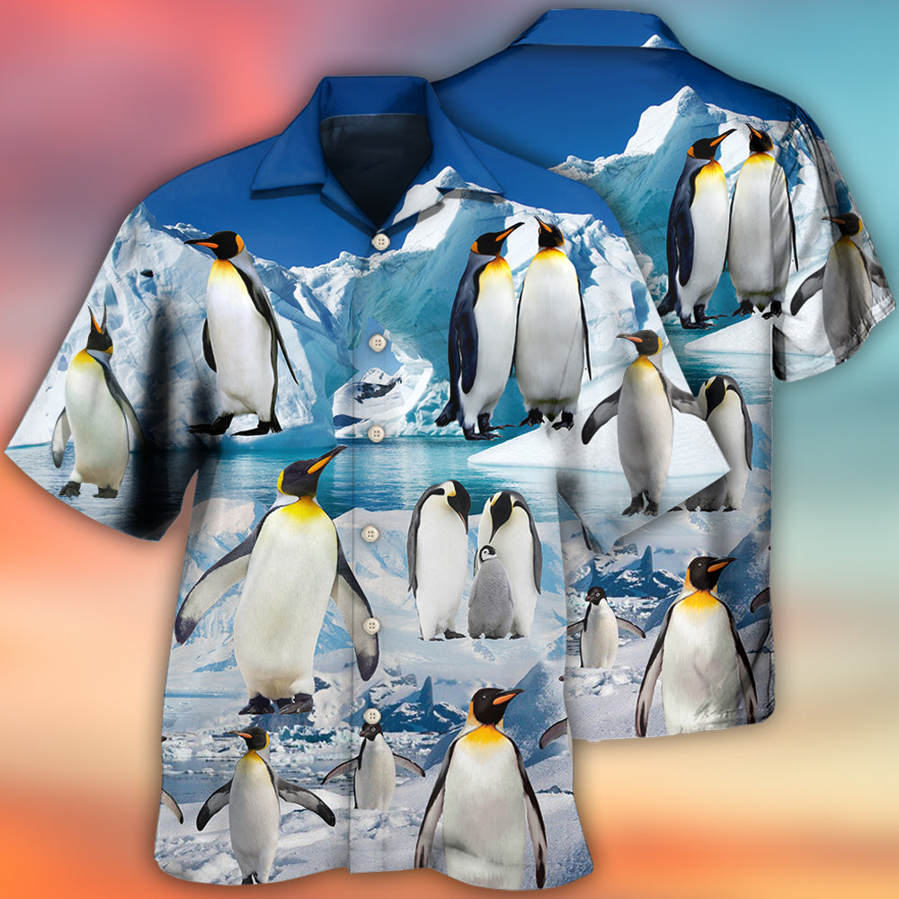 Penguin Cute Style In Snow - Hawaiian Shirt - Reefox