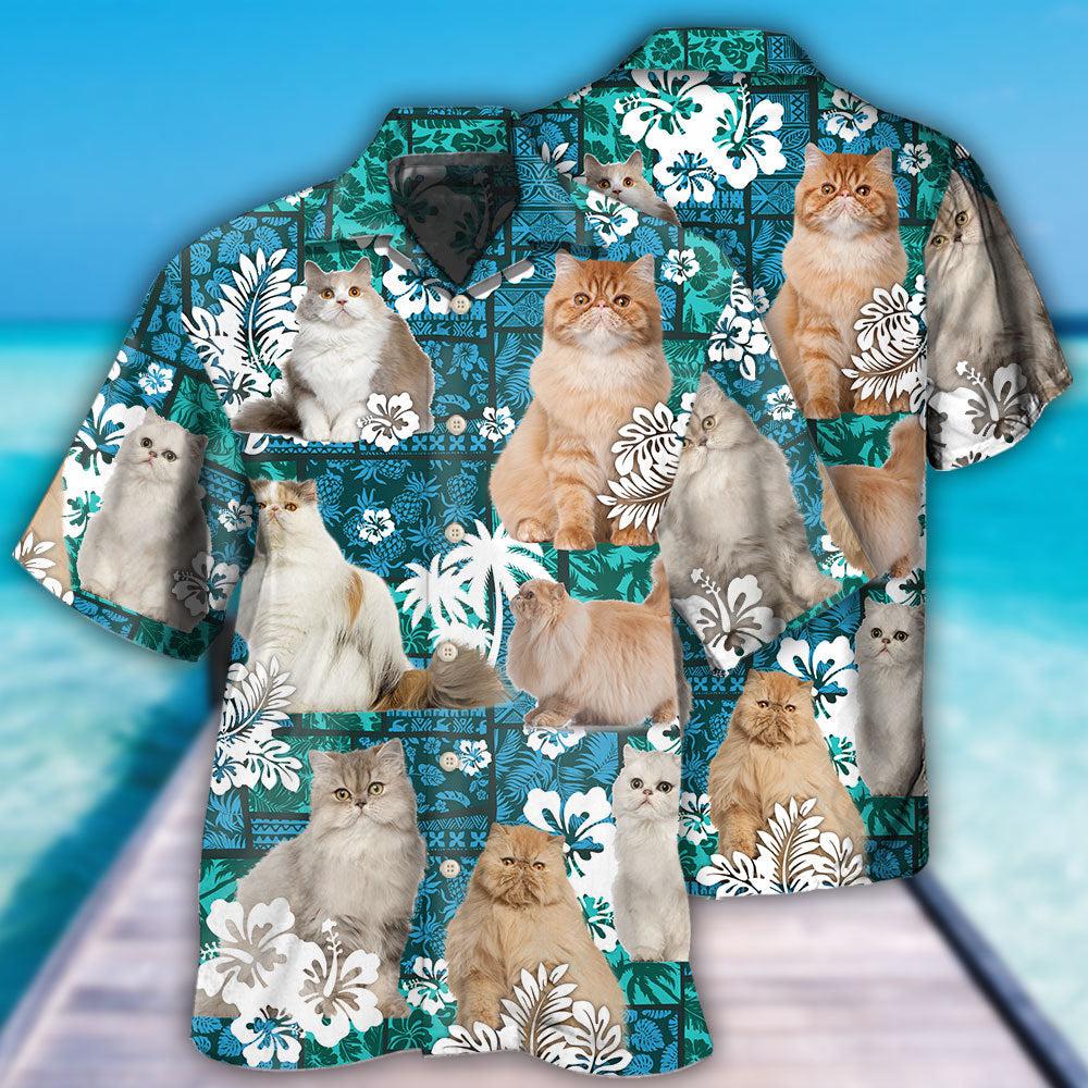 Cat Persian Cat Lover Tropical - Hawaiian Shirt - Reefox