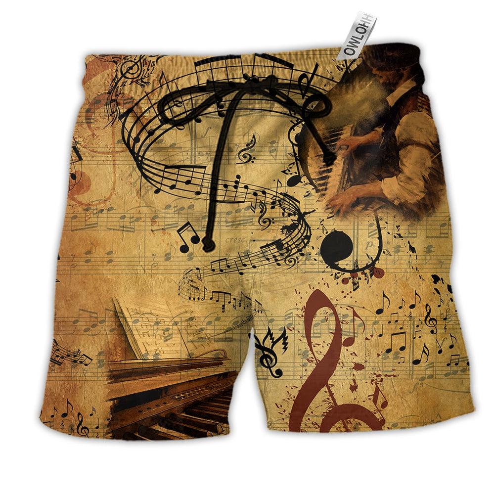 Beach Short / Adults / S Piano Music Where Words Fail Music Speaks - Beach Short Reefox - Owls Matrix LTD