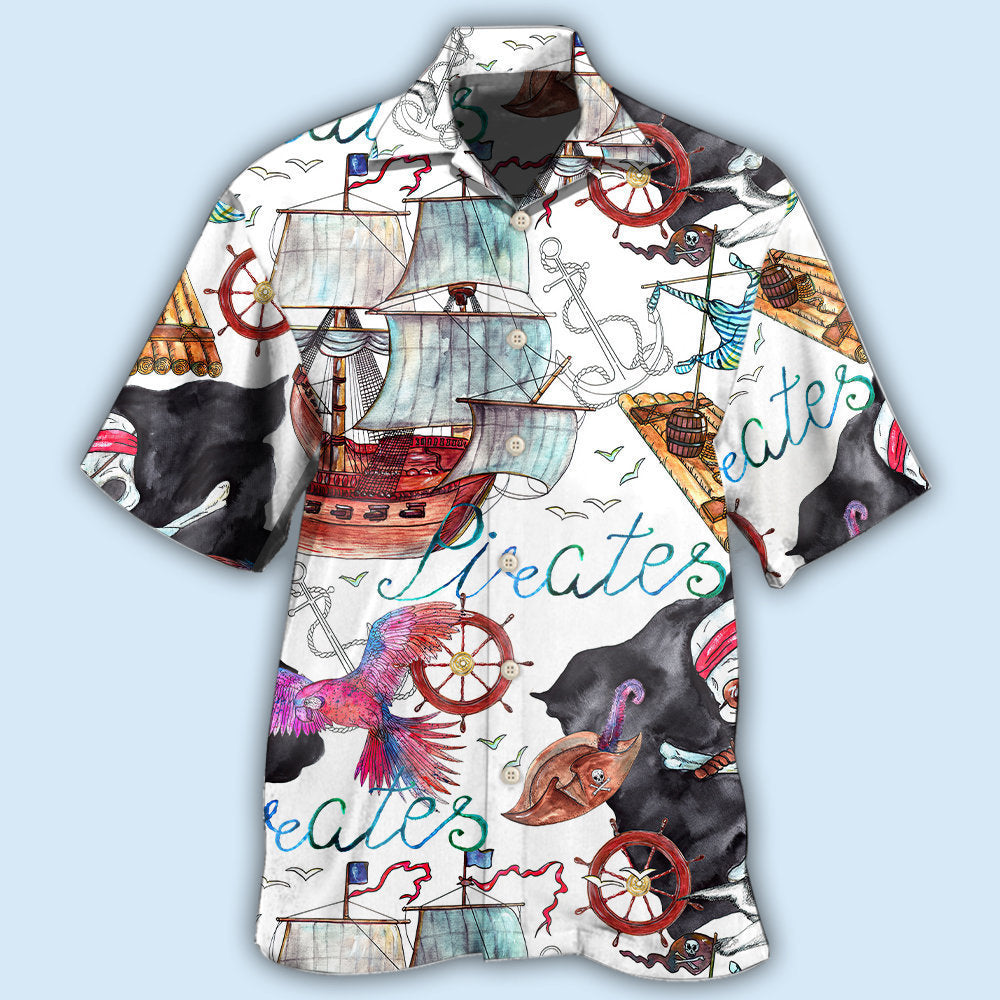Pirate Ship Anchor White Style - Hawaiian shirt - Reefox