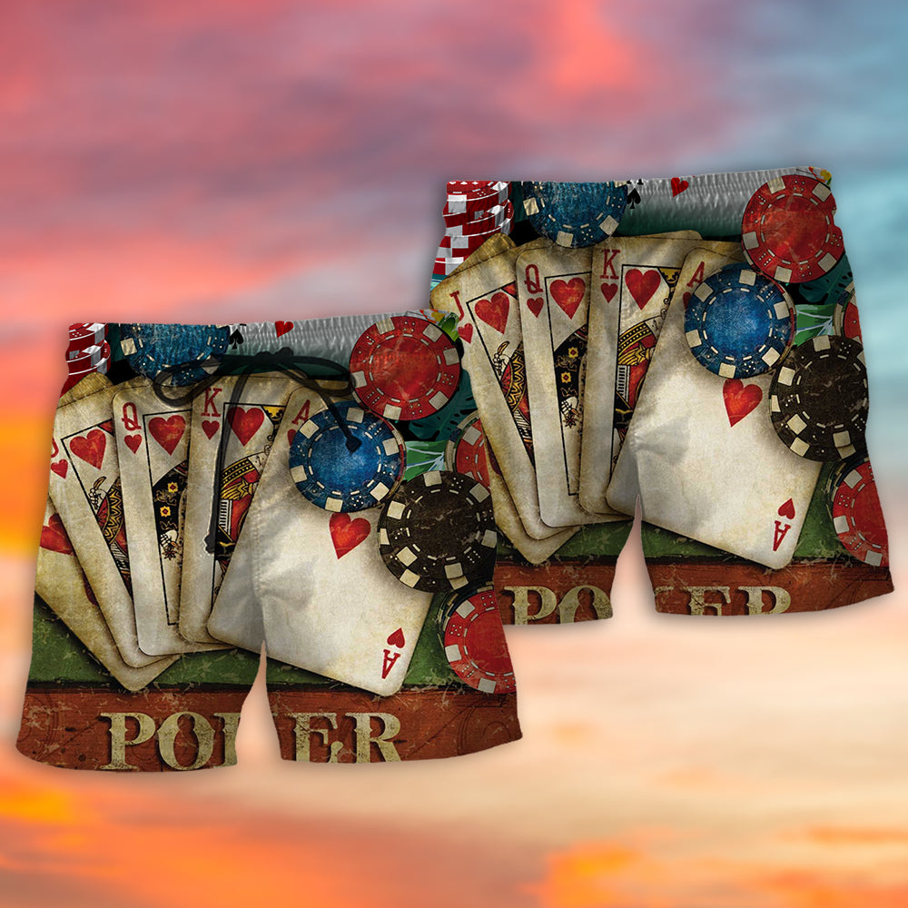 Poker Tropical Leaf Style - Beach Short Reefox - Owls Matrix LTD