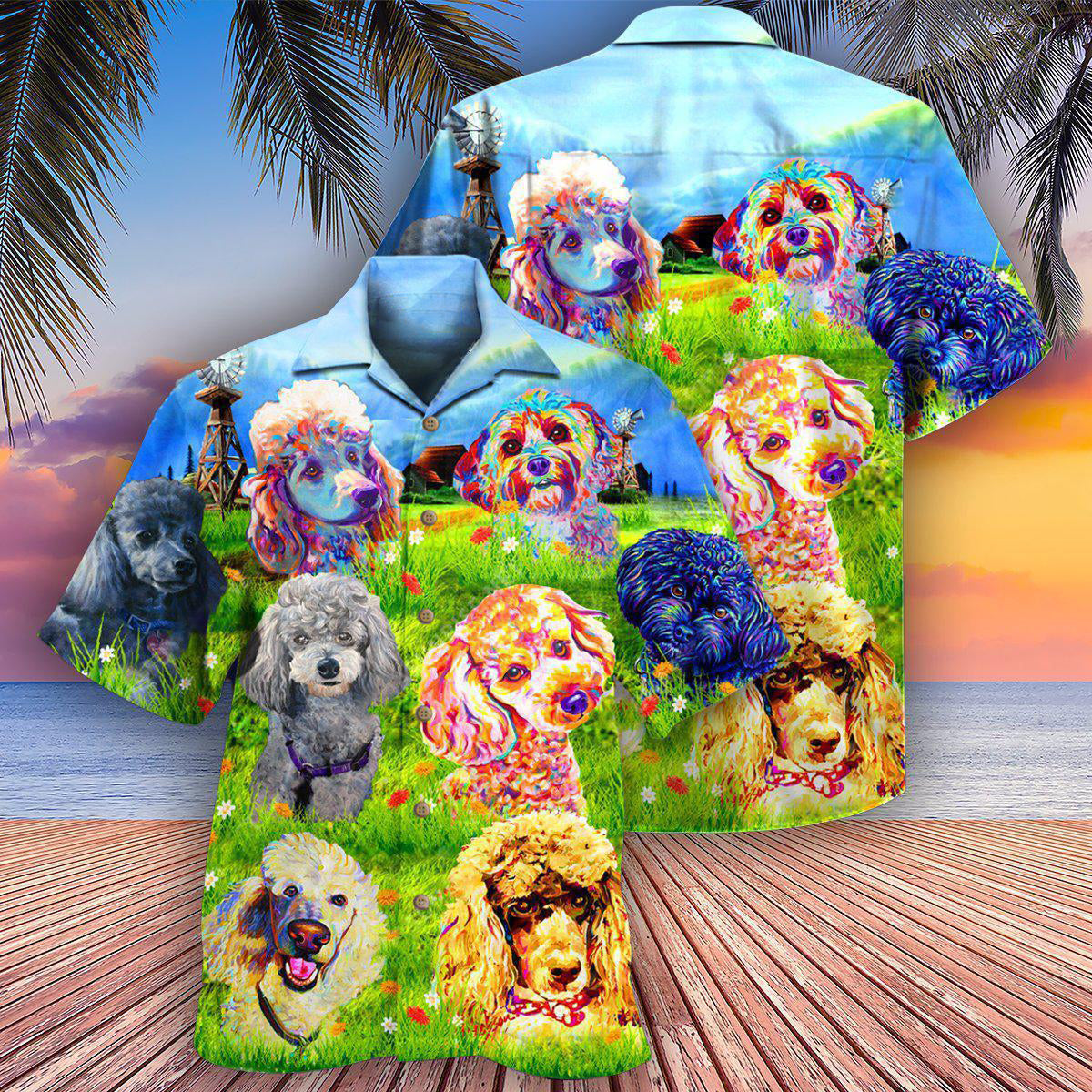 Poodle In The Beautiful Grass Field - Hawaiian Shirt - Reefox