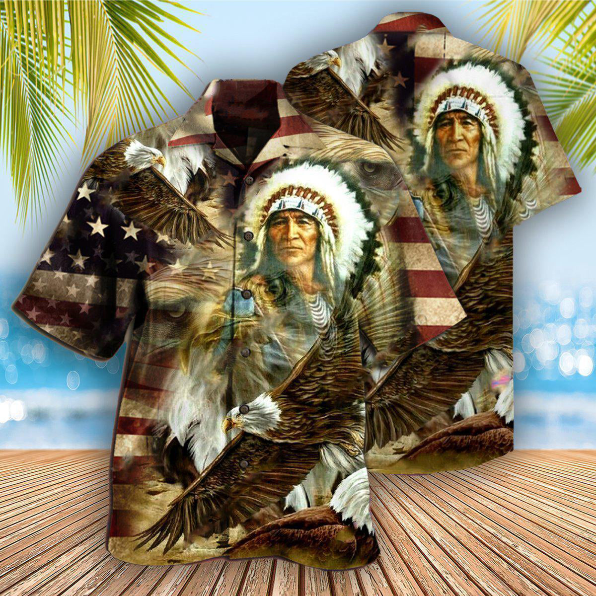 Native American Proud Eagle Cool - Hawaiian Shirt - Reefox