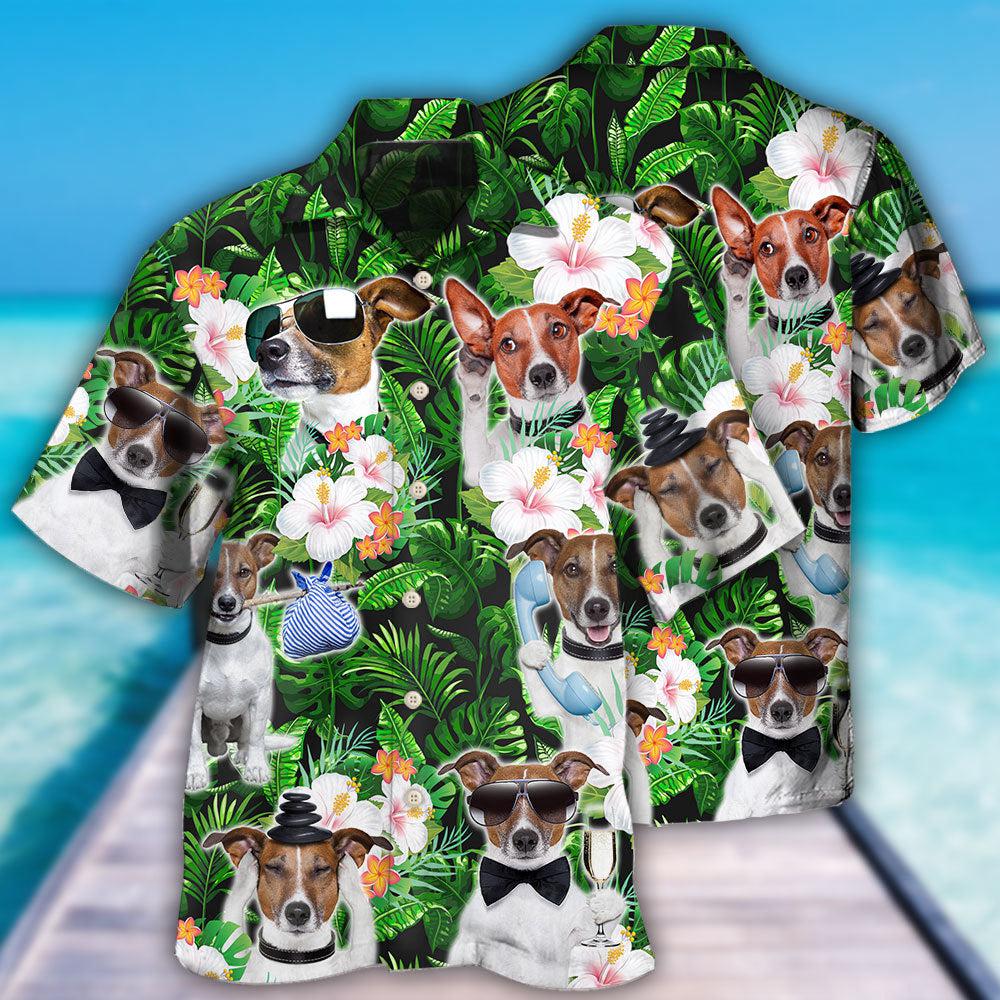 Rat Terrier Green Tropical Dog Lover - Hawaiian Shirt - Reefox