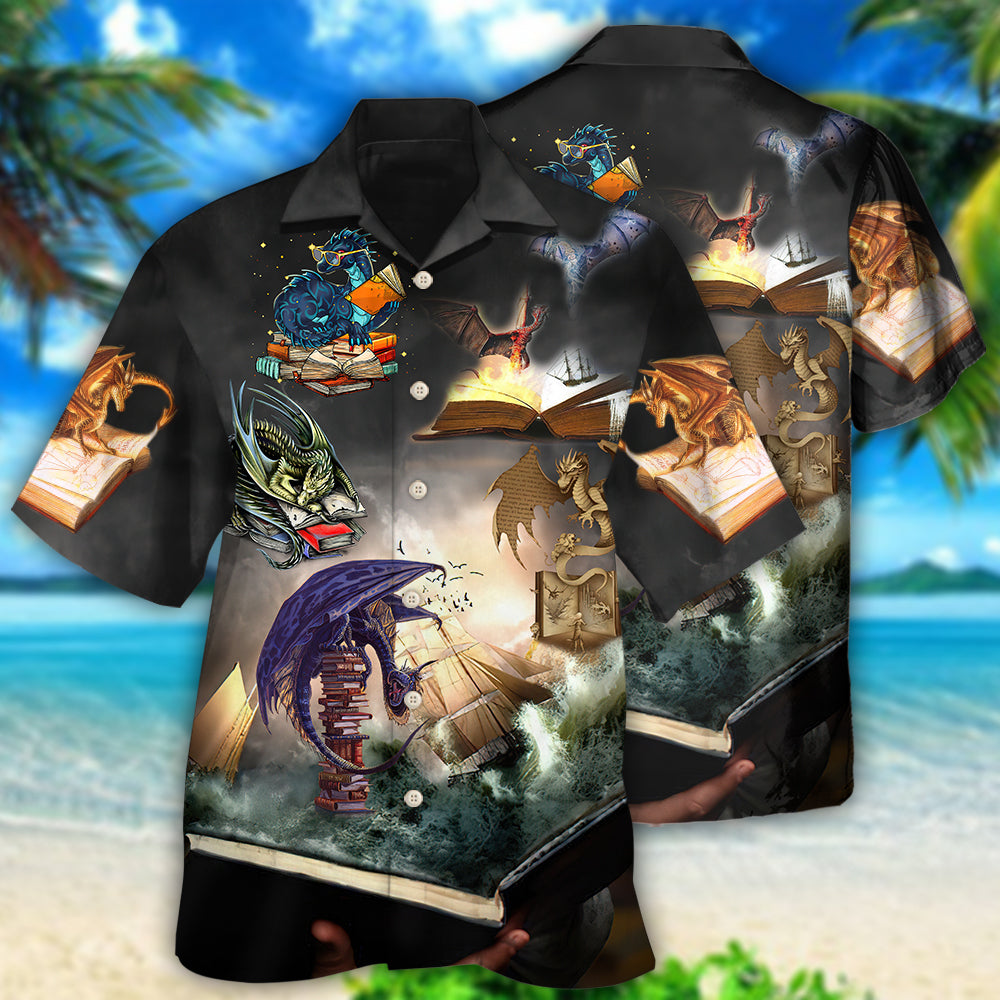Book Reading Book Dragon - Hawaiian Shirt - Reefox