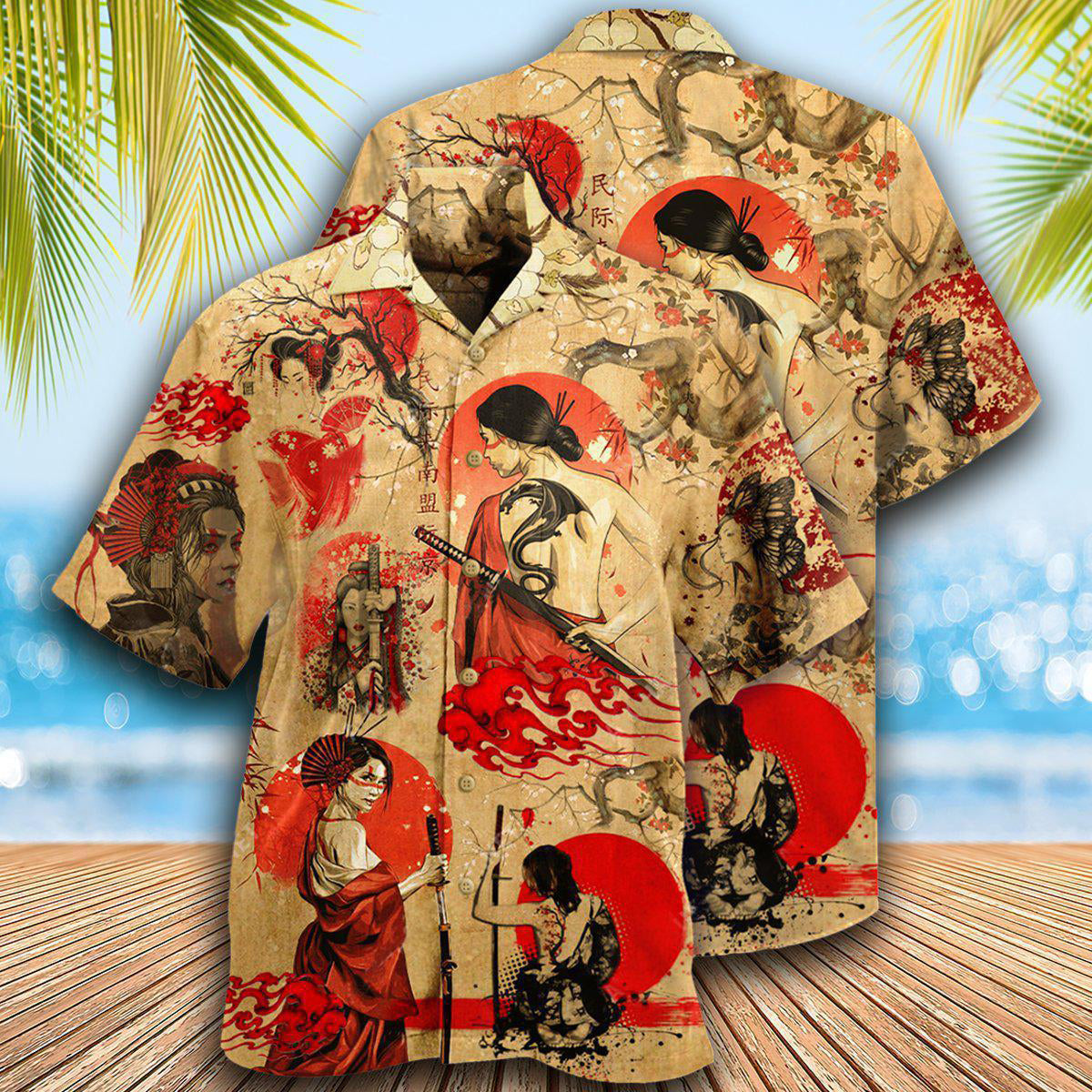Samurai Girl Strong - Hawaiian Shirt - Reefox